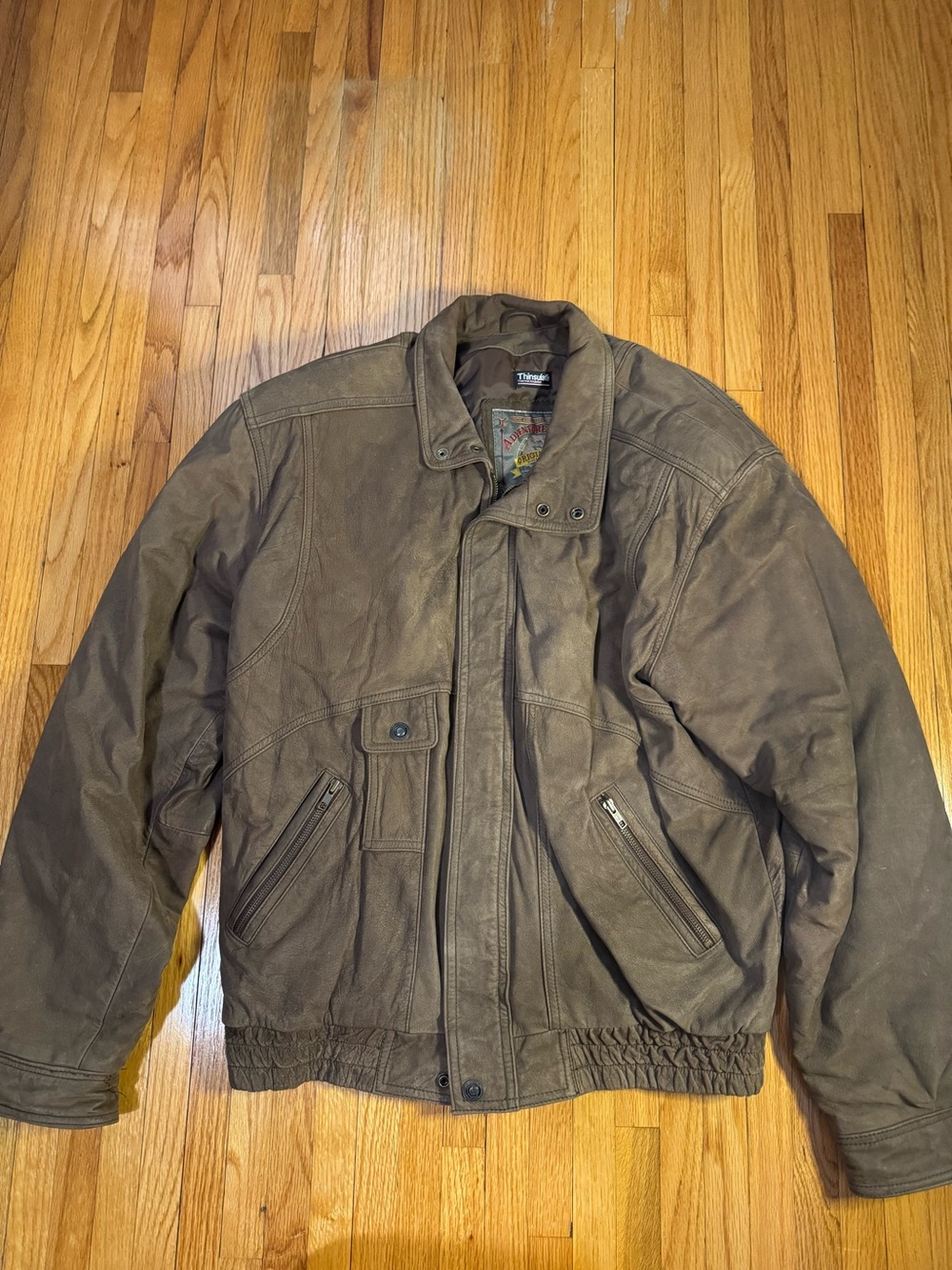 Men’s Large Wilsons Vintage Brown 100% Leather Jacket